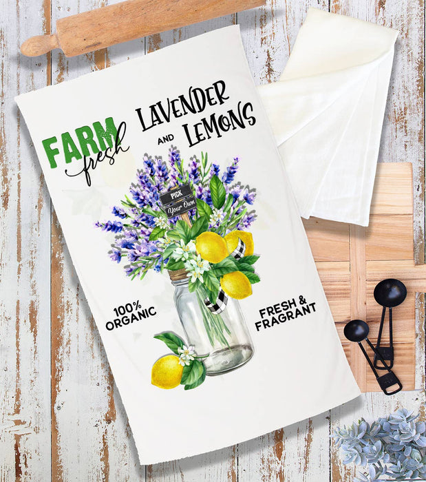 Country Lavender and Lemons Terry Cloth Towel
