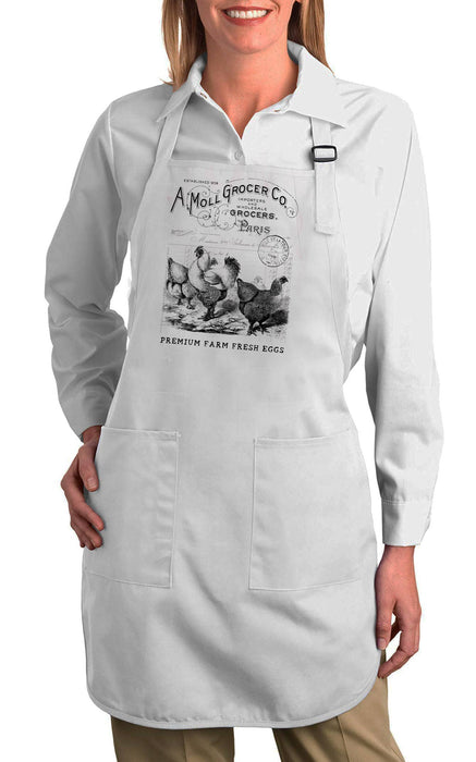 Vintage French Chickens Kitchen Cotton Apron
