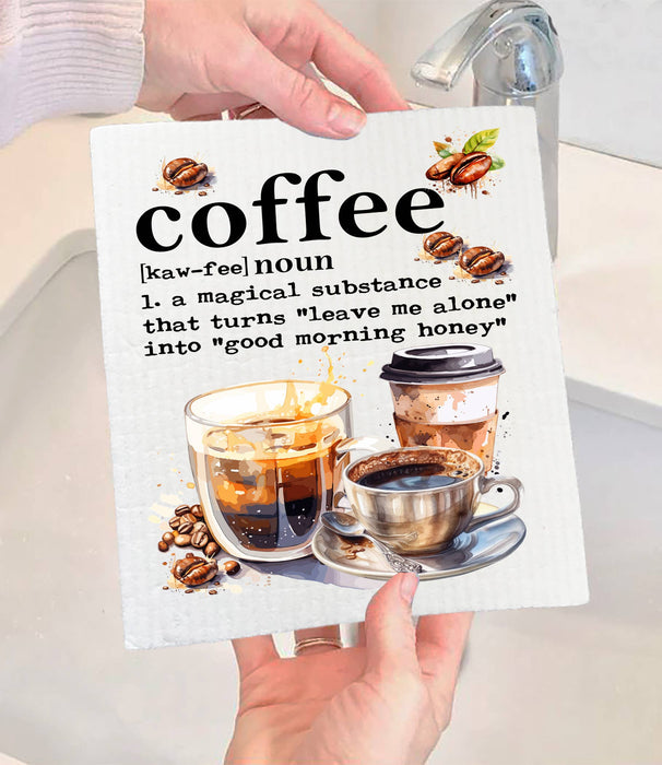 Coffee Magical Substance Funny SWEDISH DISH CLOTH