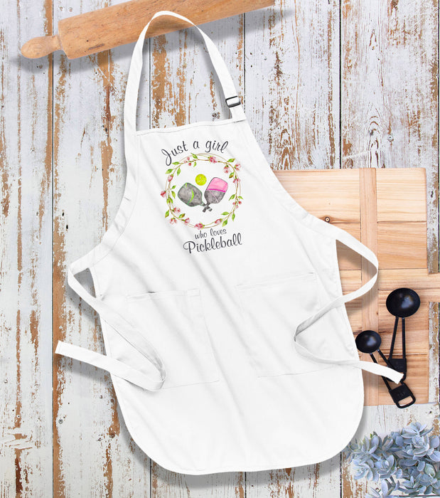 Just a Girl Who Loves Pickleball Kitchen Cotton Apron