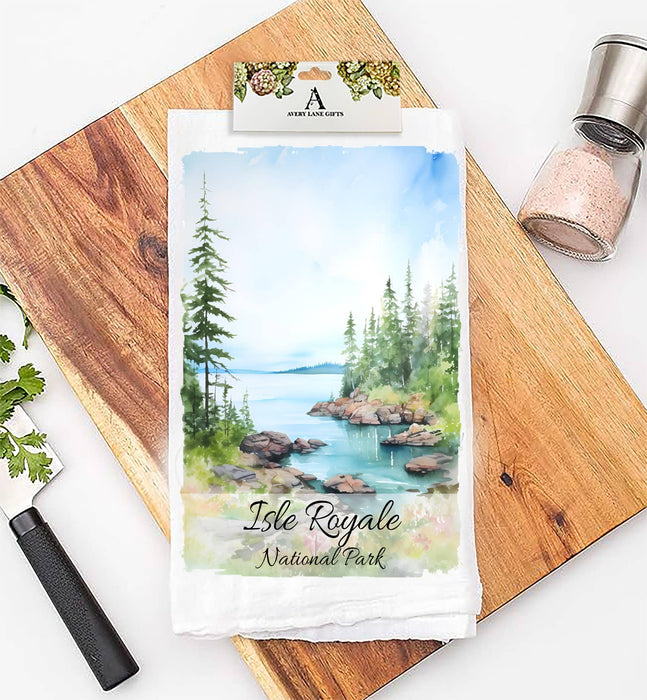 Isle Royale National Park Michigan Flour Sack Tea Towel