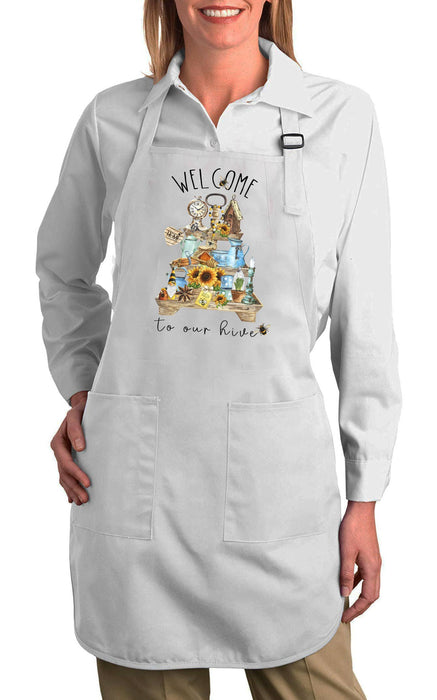 Welcome to the Hive Honey Bees Cotton Apron