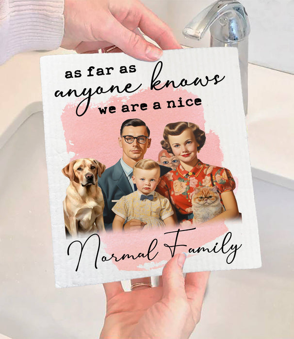 We are a nice normal Family Funny SWEDISH DISH CLOTH