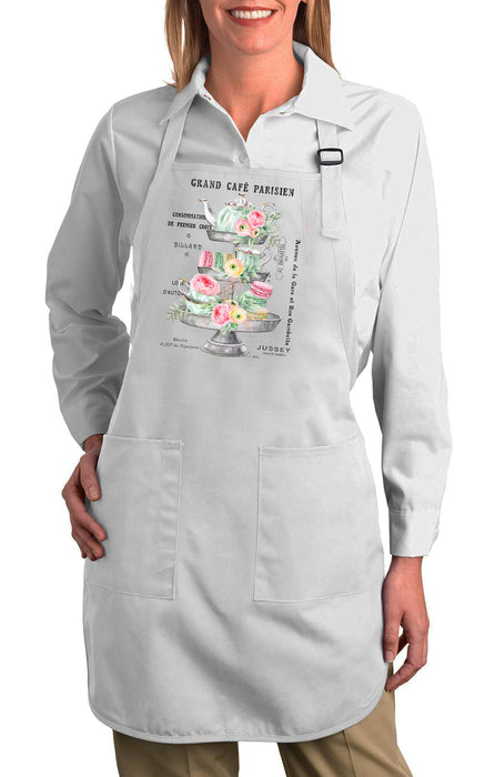 Vintage French Parisiean Tea Macarons Kitchen Cotton Apron