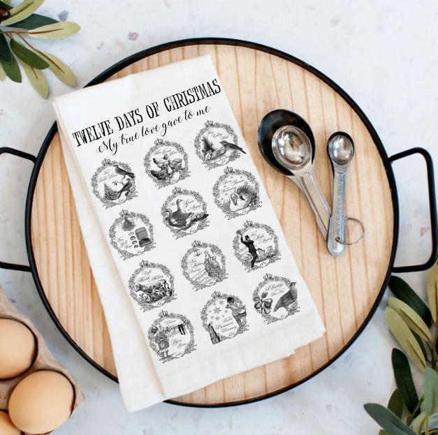 Twelve Days of Christmas Cotton Tea Towels