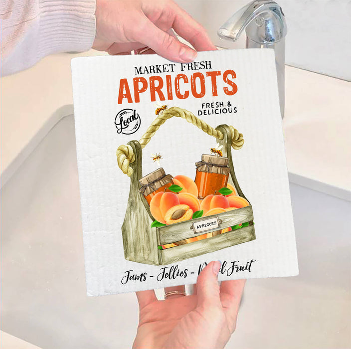 Country Farm Apricot Fruit Kitchen Swedish Dish Cloth