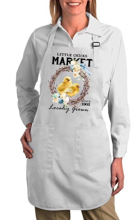 Easter Wreath Little Chicks Market Market Cotton Apron
