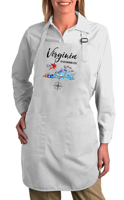 Virginia State Map Souvenir Cotton Apron