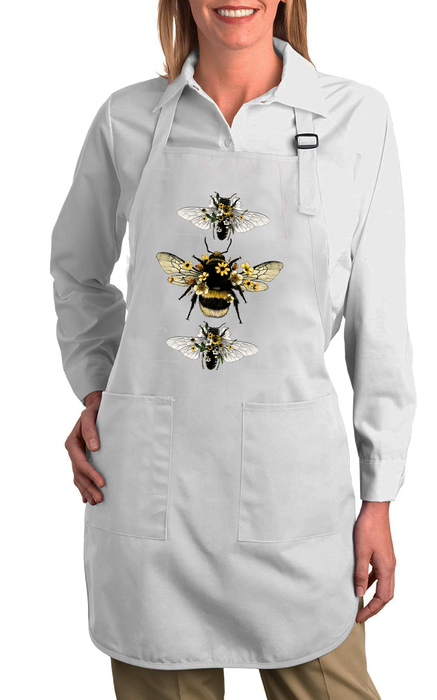 Vintage Bees Flowers Cotton Apron