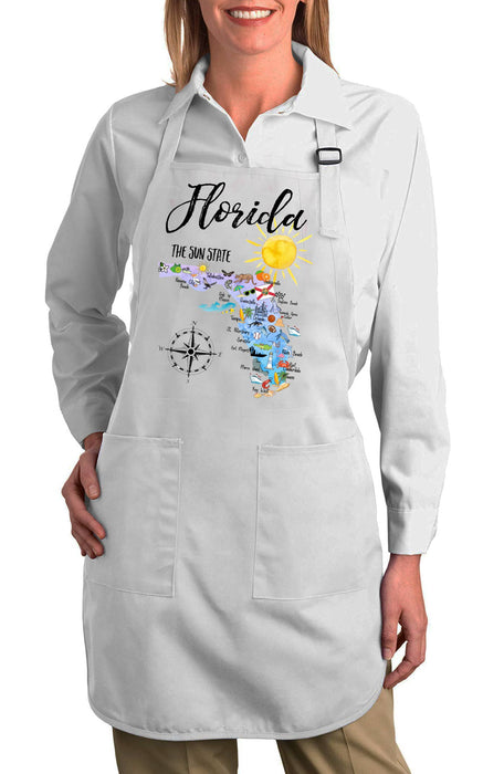Florida State Map Souvenir Cotton Apron
