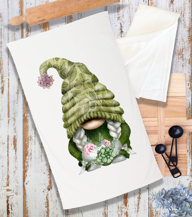 Succulent Desert Green Gnome Terry Cloth Towel