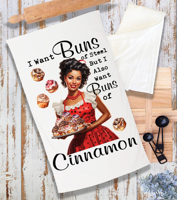 Buns of Steel Buns of Cinnamon Funny Terry Cloth Towel