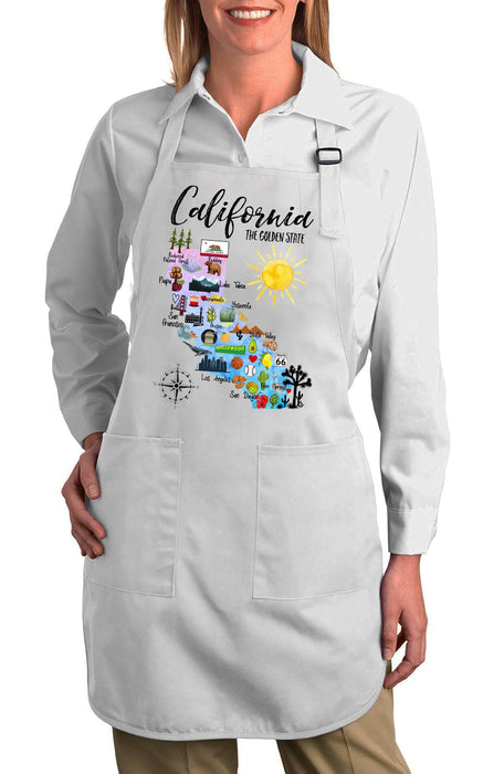 California State Map Souvenir Cotton Apron