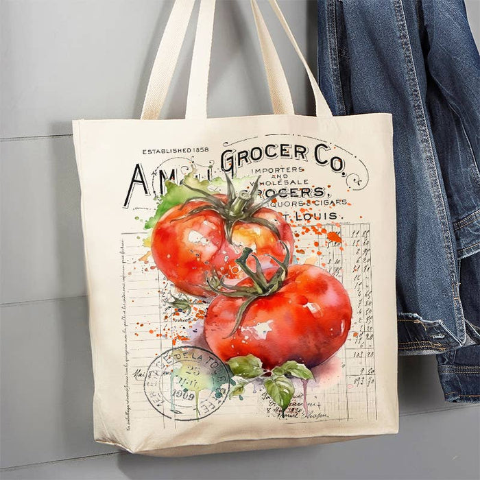 Vintage Farmhouse Tomatoes Vegetables 12 oz Canvas Tote Bag