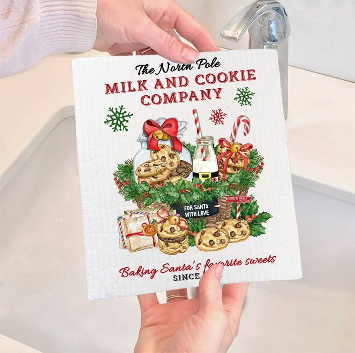 Christmas Milk and Cookie Company SWEDISH DISH CLOTH