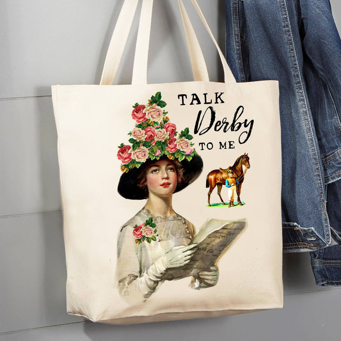 Kentucky Derby Talk Derby to Me 12 oz Canvas Tote Bag