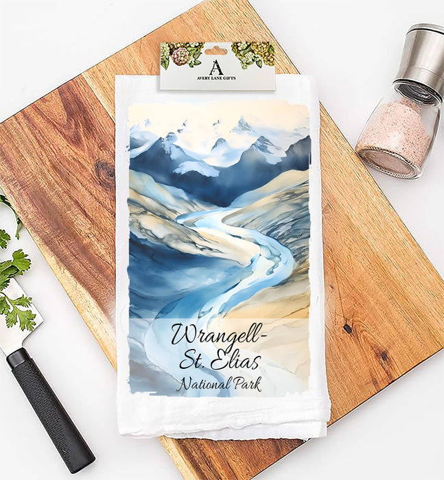 Wrangell-St. Elias National Park Alaska Flour Sack Tea Towel