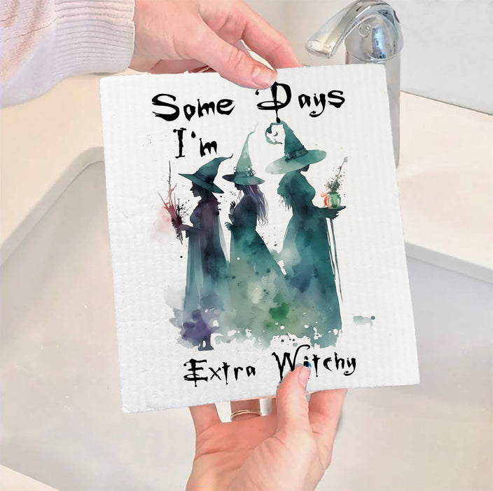 Halloween Some Days Extra Witchy SWEDISH DISH CLOTH