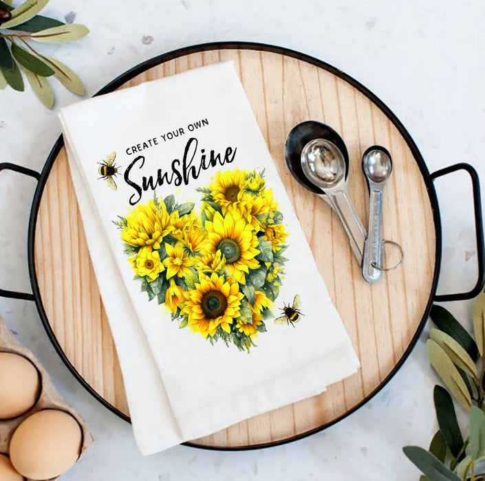 Sunflower Create your own Sunshine Flour Sack Tea Towel