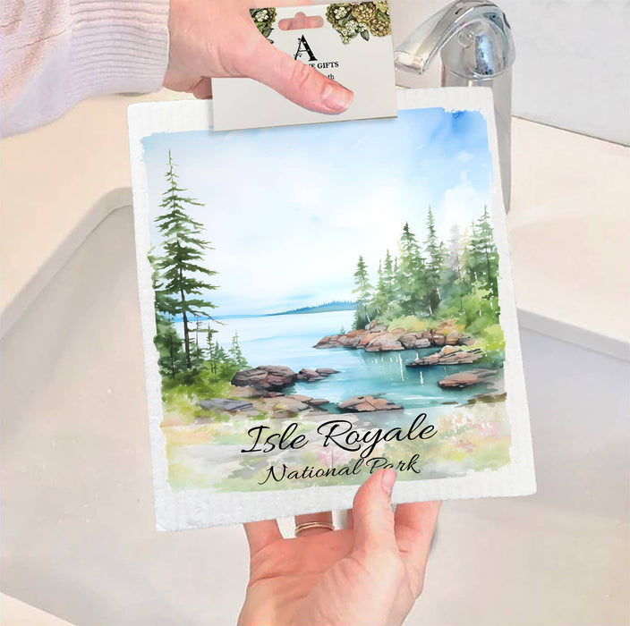 Isle Royale National Park Michigan SWEDISH DISH CLOTH