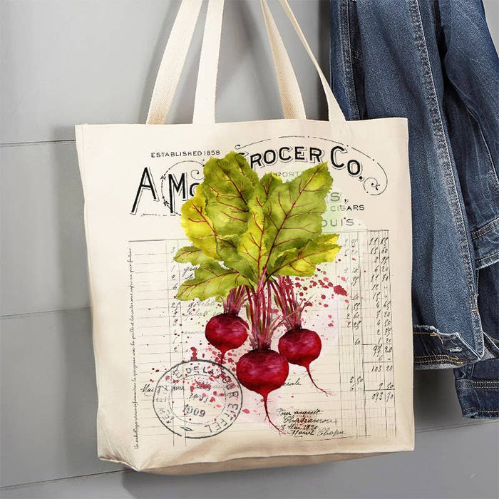 Vintage Farmhouse Beets Root Vegetable 12 oz Canvas Tote Bag