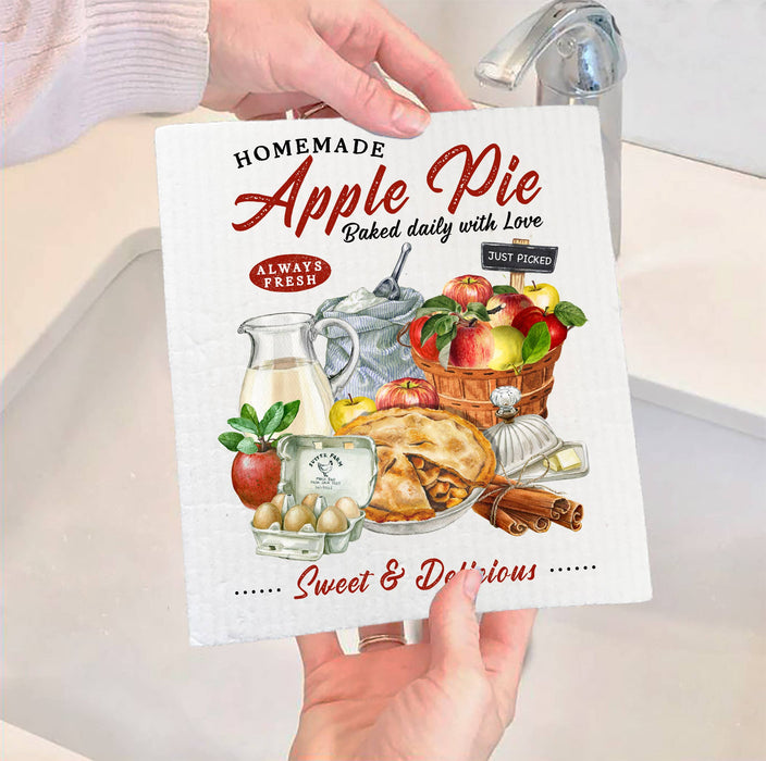 Country Homemade Apple Pie SWEDISH DISH CLOTH