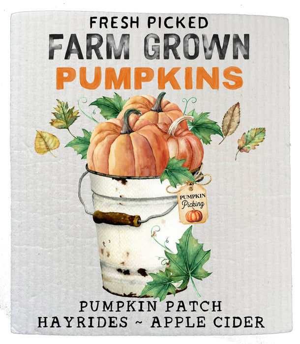 Fall Autumn Pumpkin Picking Farm SWEDISH DISH CLOTH