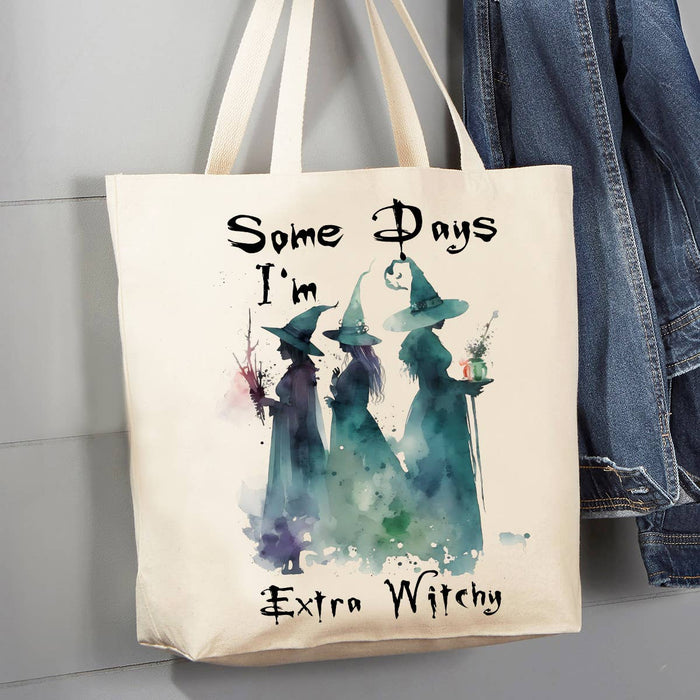 Halloween Some Days Extra Witchy 12 oz Canvas Tote Bag