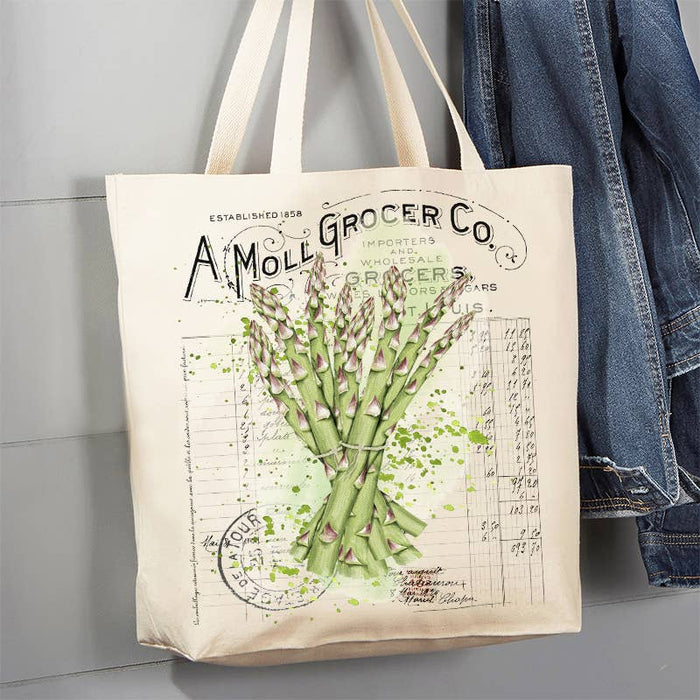 Vintage Farmhouse Aspargas Vegetables 12 oz Canvas Tote Bag