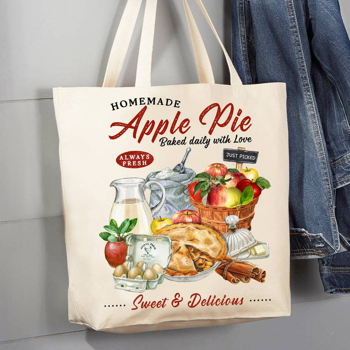 Country Homemade Apple Pie 12 oz Canvas Tote Bag