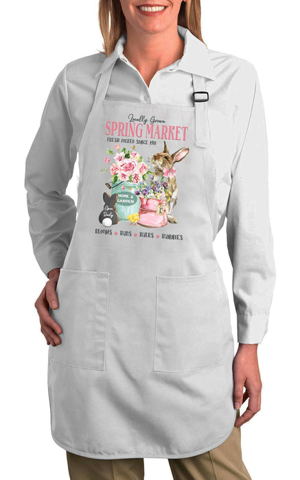 Spring Farmer Market Bunny Flowers Cotton Apron