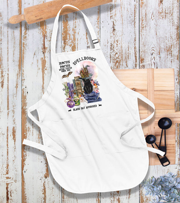 Halloween Hocus Pocus Spellbooks Kitchen Cotton Apron