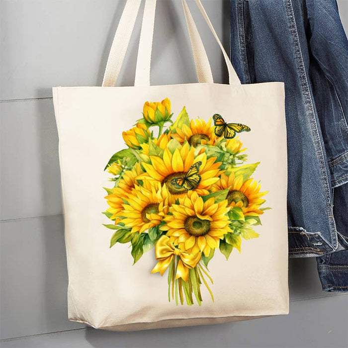 Sunflowers Butterfly Bouquet 12 oz Canvas Tote Bag