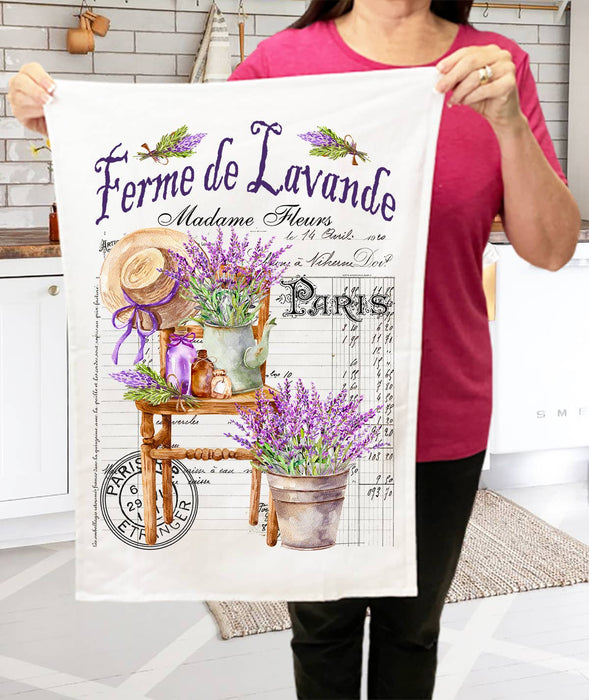 French Garden Lavender Kitchen Terry Cloth Towels