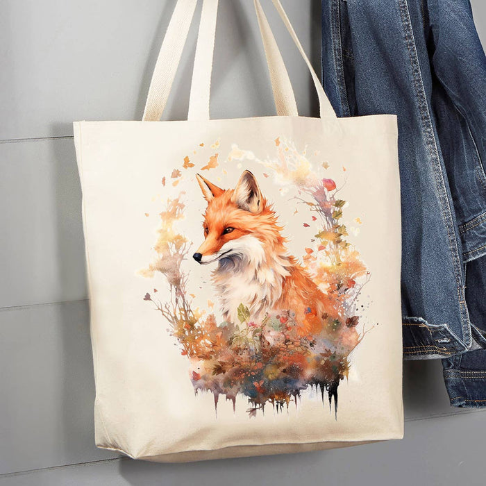 Red Fox Animal Hunting 12 oz Canvas Tote Bag