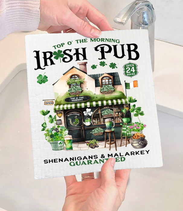St Patrick's irish Pub Shenanigans SWEDISH DISH CLOTH