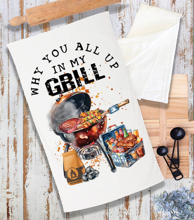 All Up in my Grill BBQ Funny Terry Cloth Towel