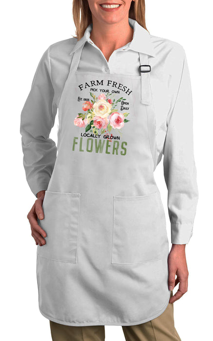 Farm Fresh Roses Spring Cotton Apron