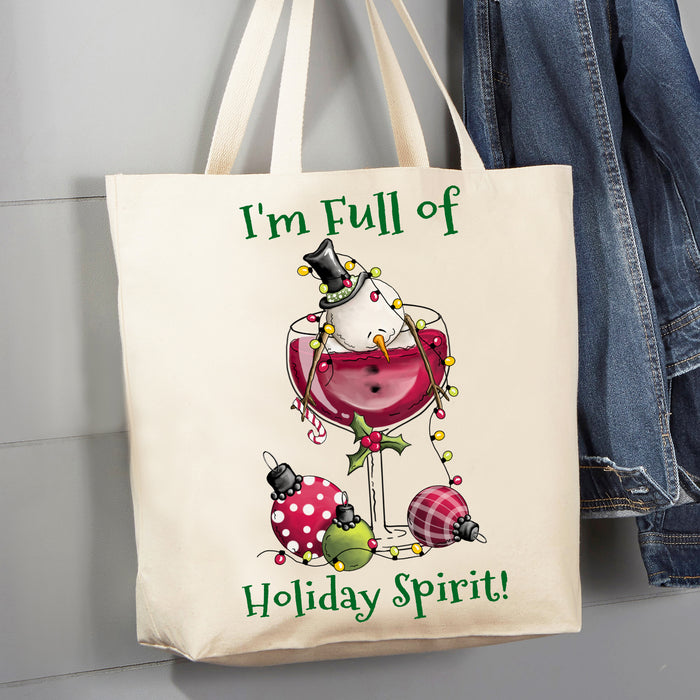 Christmas Full of Holiday Cheer 12 oz Canvas Tote Bag