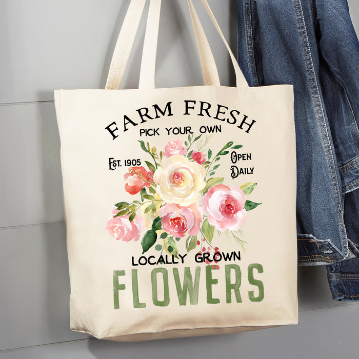 Farm Fresh Roses Spring 12 oz Canvas Tote Bag