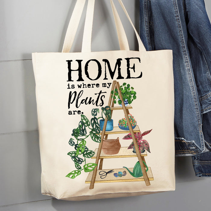 Home is where my Plants are House Plants 12 oz Canvas Tote Bag