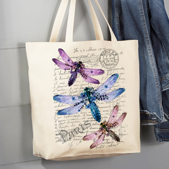 Dragon Fly French Paris 12 oz Tote Bag