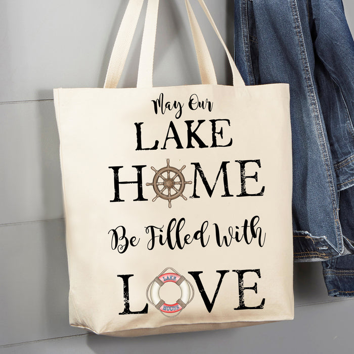 May our Lake Home by filled with Love 12 oz Canvas Tote Bag