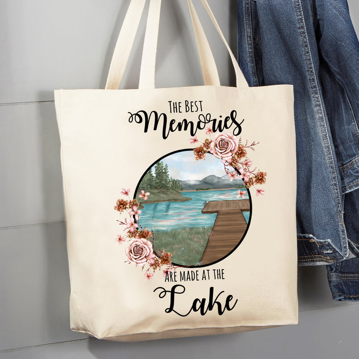 Best Memories at the Lake12 oz Canvas Tote Bag
