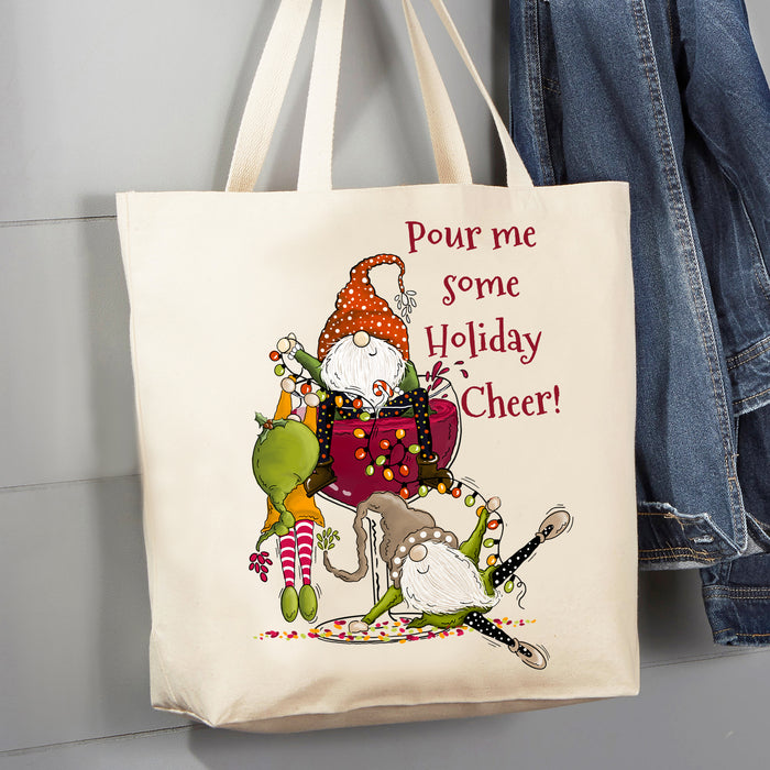 Christmas Pour Holiday Cheer 12 oz Canvas Tote Bag