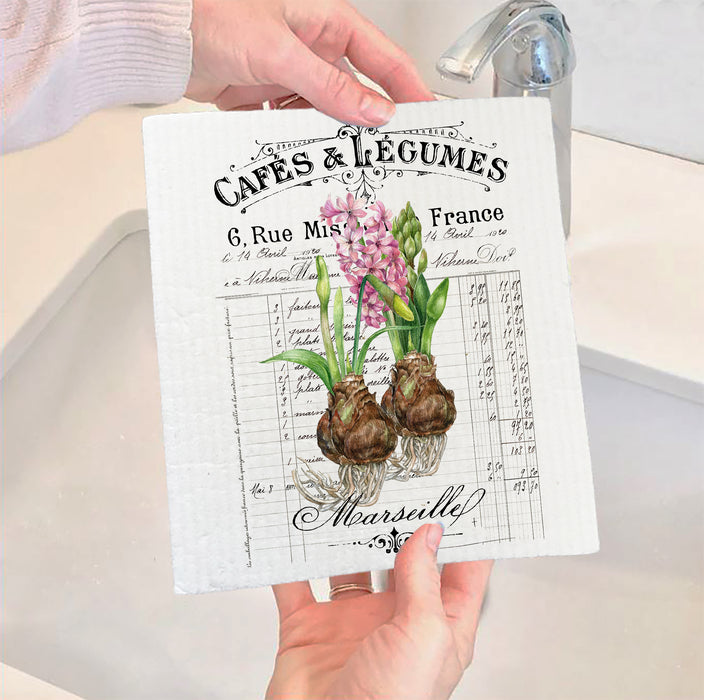 French Spring Bulbs Florals Swedish Dish Cloth