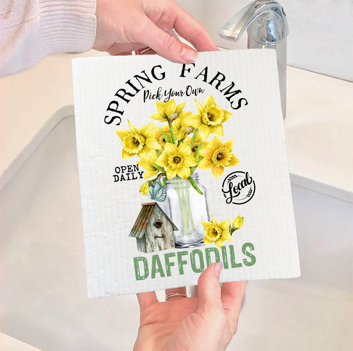 Spring Farms Daffodils Swedish Dish Cloth