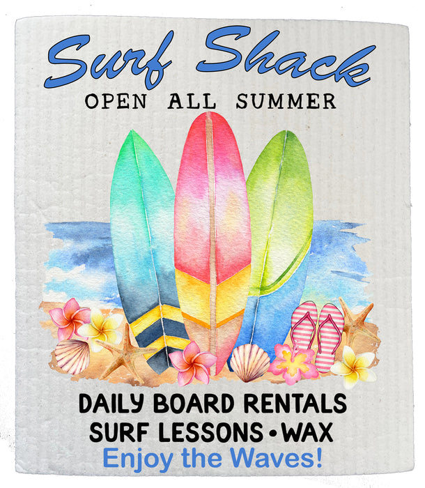 Surf Shack Surf Summer Ocean SWEDISH DISH CLOTH