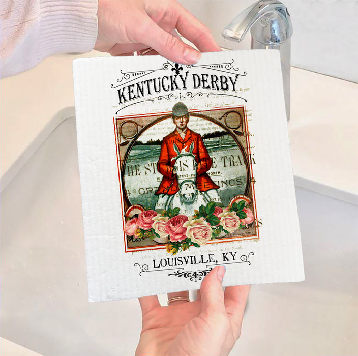 Kentucky Derby Louisville Vintage Kitchen SWEDISH DISH CLOTH