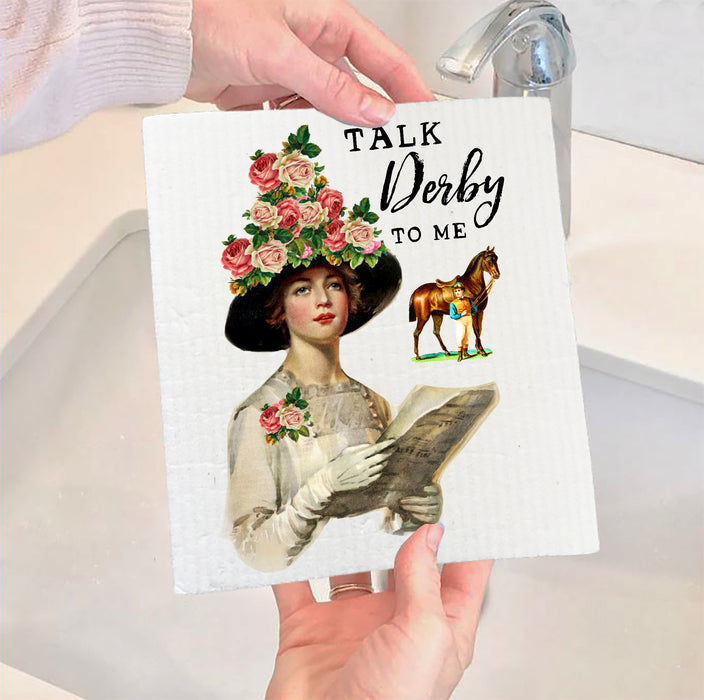 Kentucky Derby Talk Derby to Me Kitchen SWEDISH DISH CLOTH